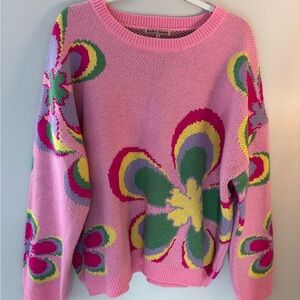 Pink Floral Sweater